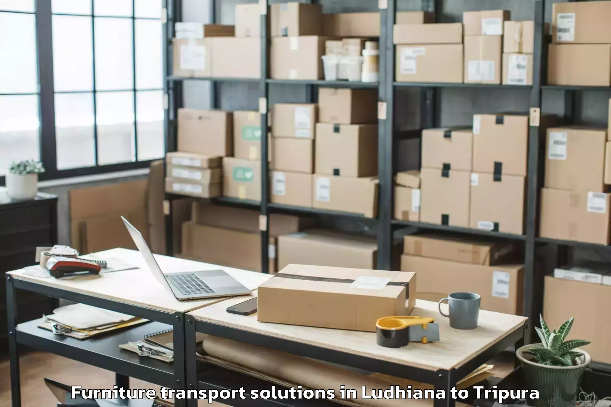 Easy Ludhiana to Jampuijala Furniture Transport Solutions Booking